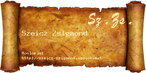 Szeicz Zsigmond névjegykártya